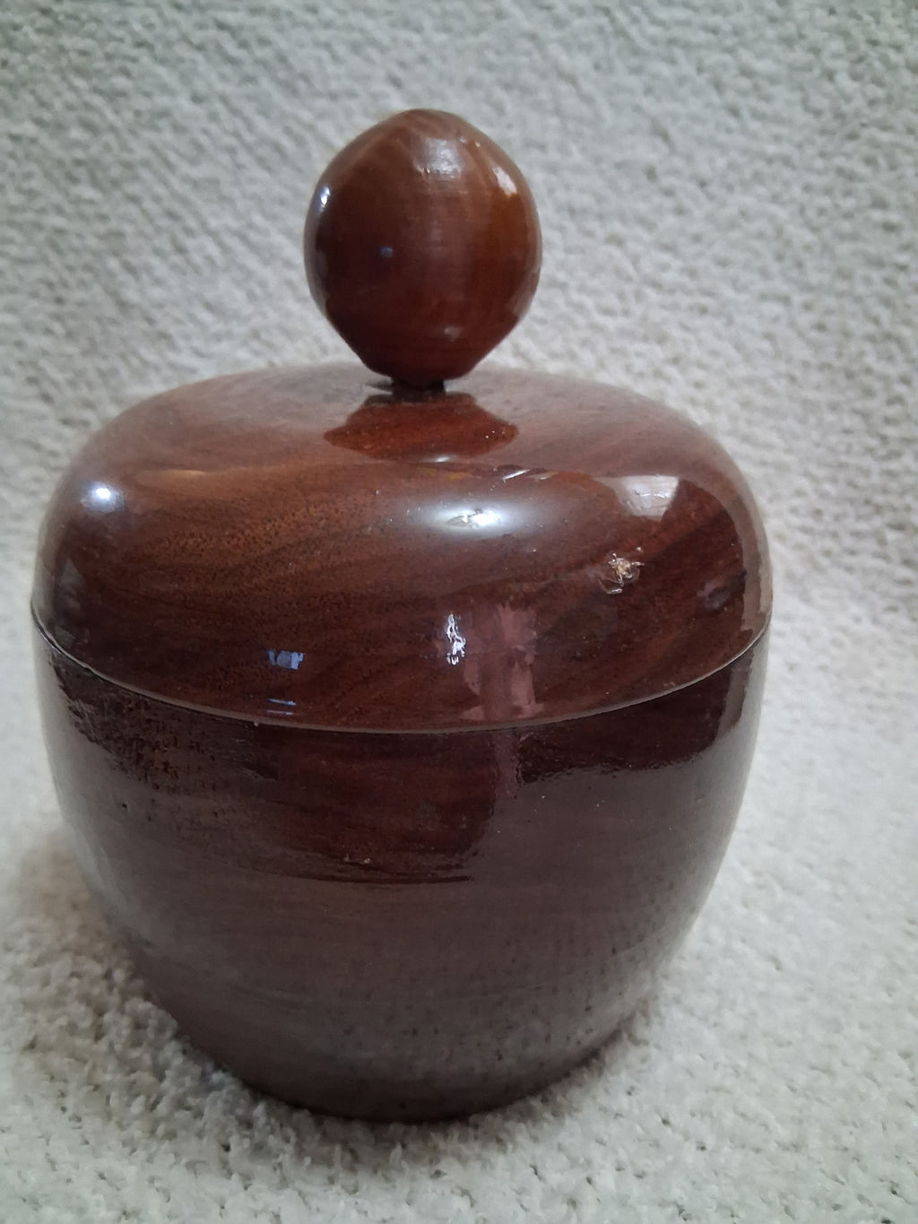 One-of-a-Kind Hand-Turned Walnut Bowl with Lid
