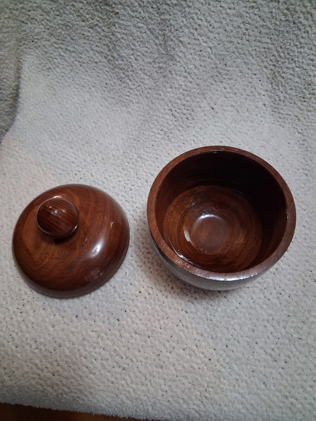 One-of-a-Kind Hand-Turned Walnut Bowl with Lid