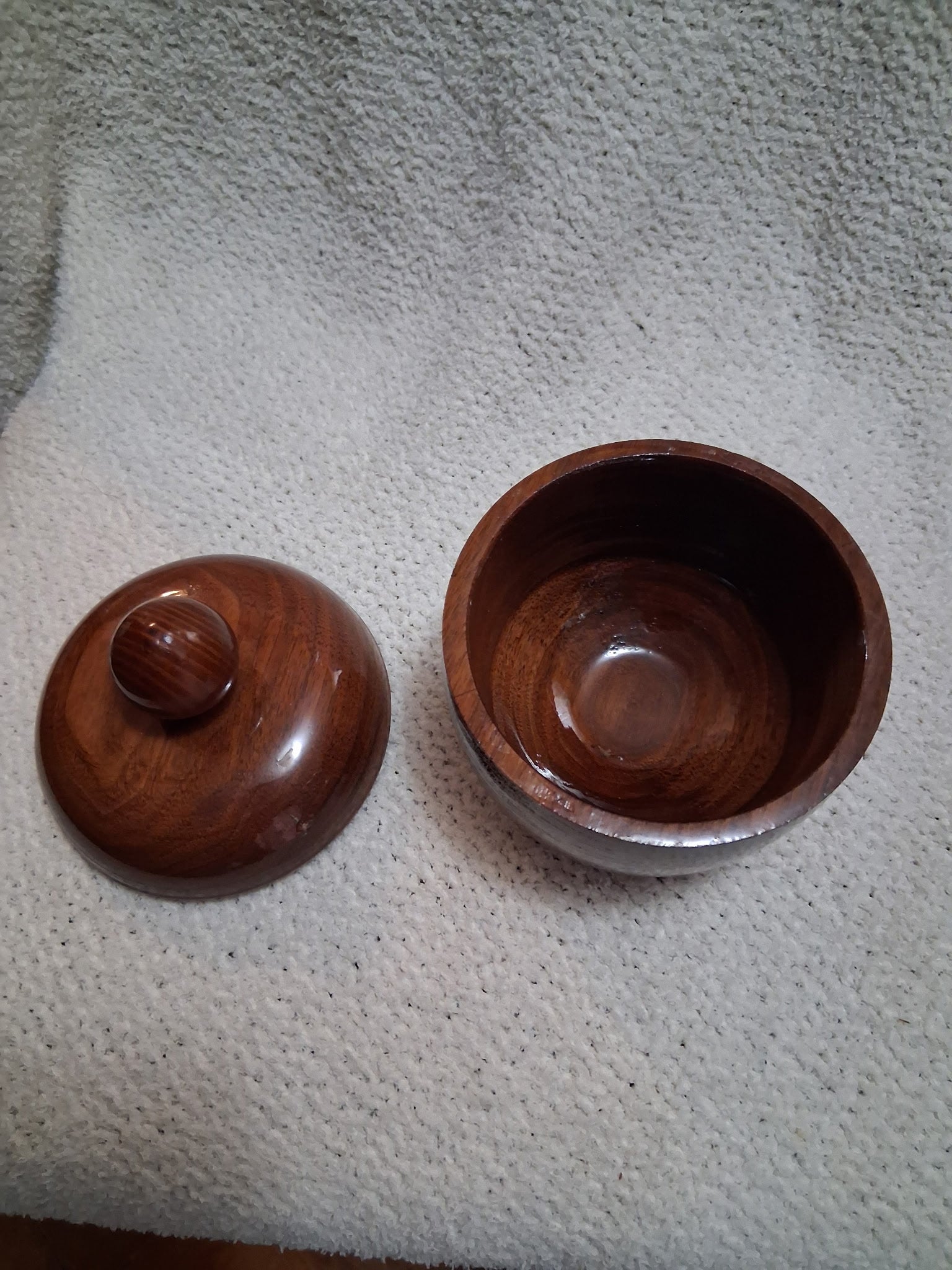 One-of-a-Kind Hand-Turned Walnut Bowl with Lid