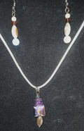 Mother-of-Pearl / Designer Glass Pendant & Earring Set