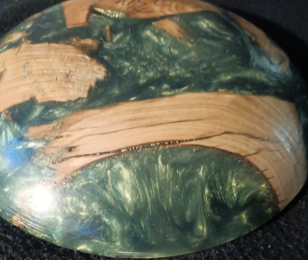 One-Of-A-Kind Hand-turned Cypress Wood Resin Bowl