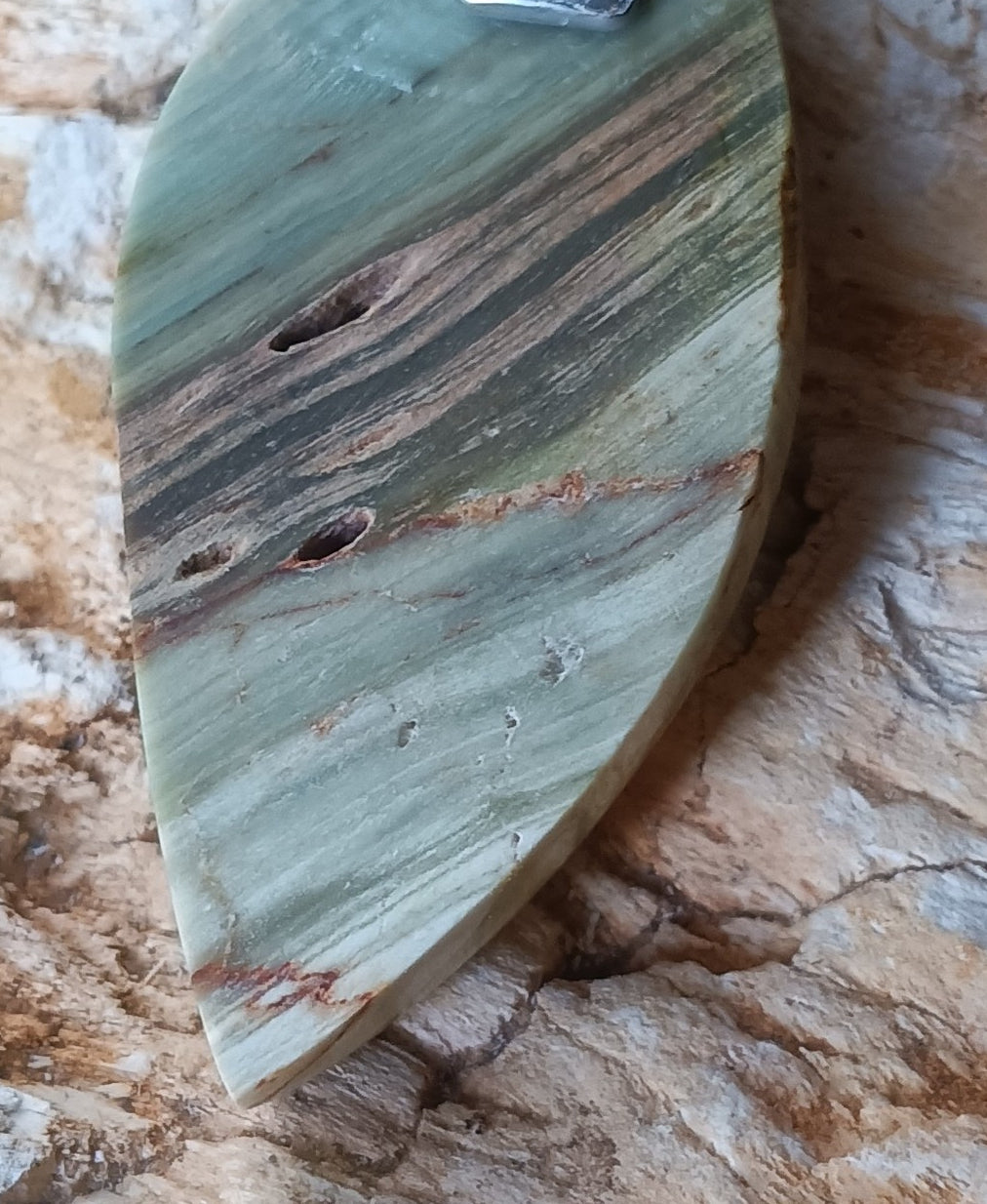 One-of-a-Kind Handmade Gary Green Jasper Pendant