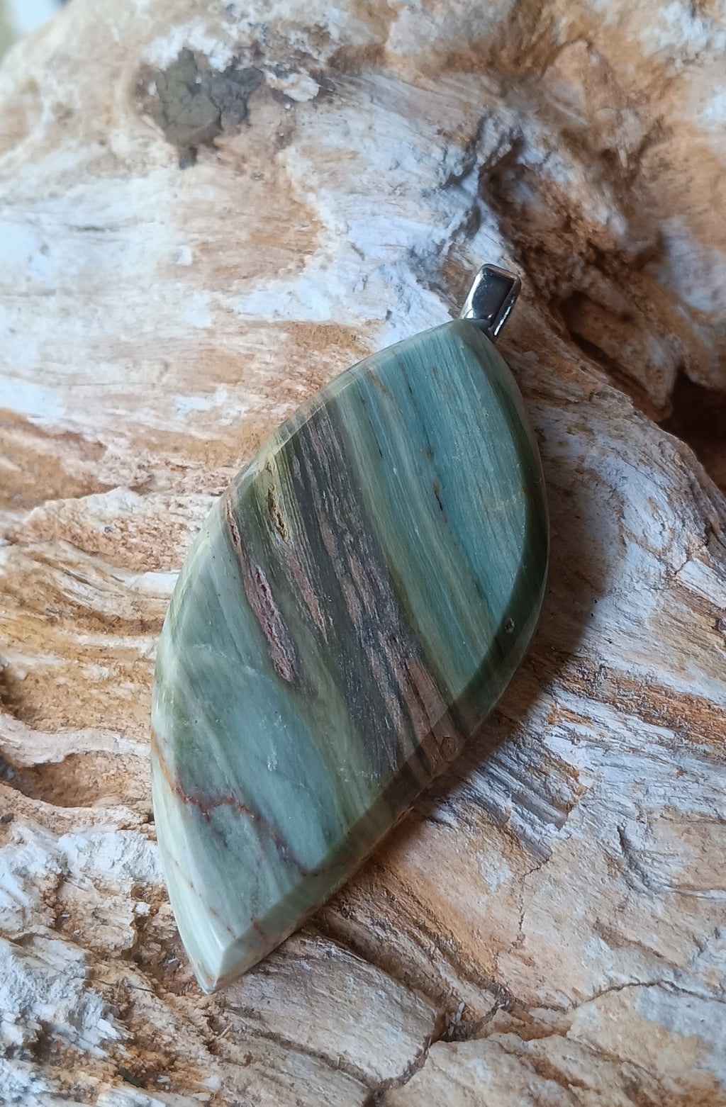 One-of-a-Kind Handmade Gary Green Jasper Pendant